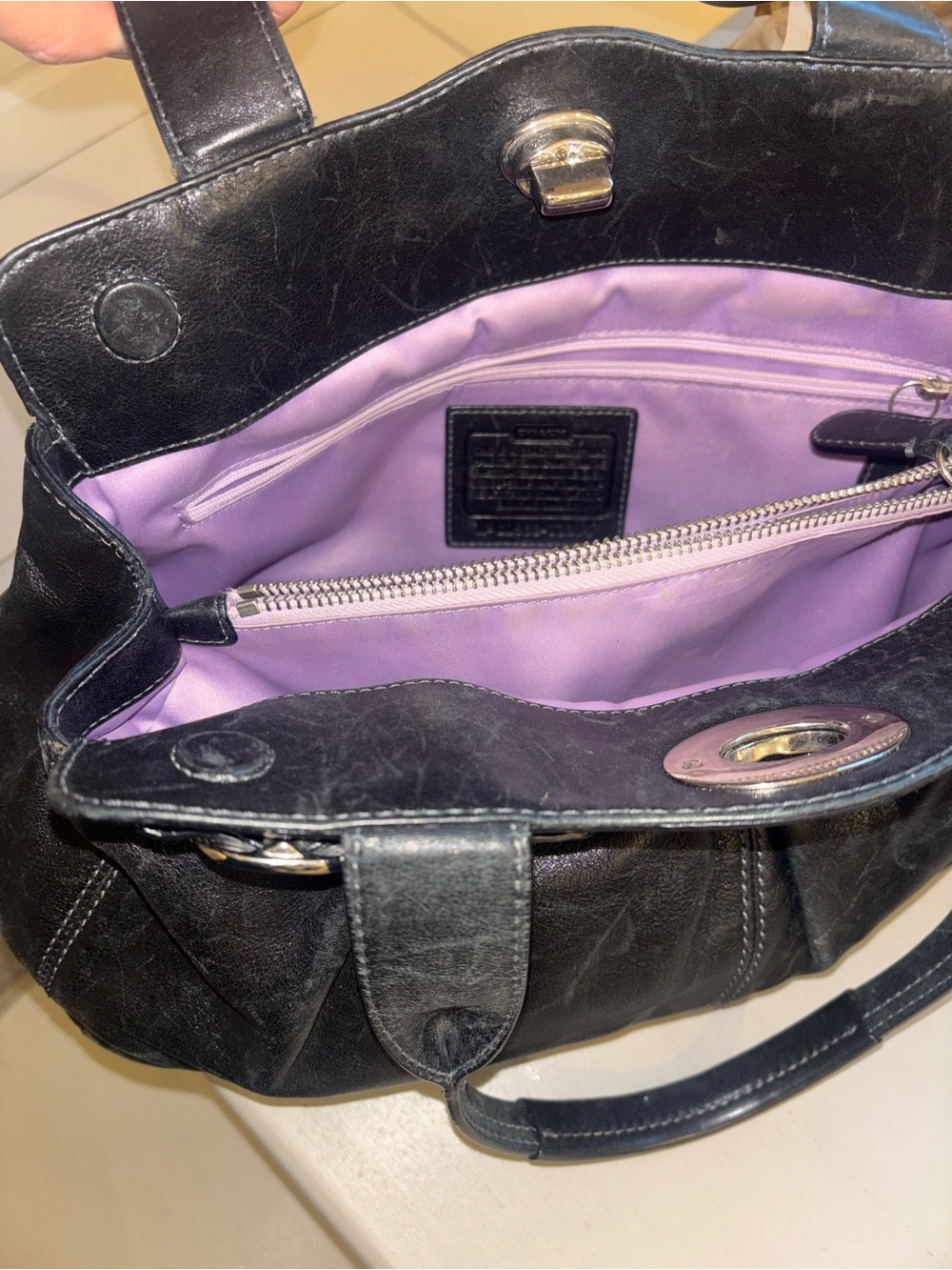 Garnet Pleated COACH Bag in Black - Picture 3 of 3